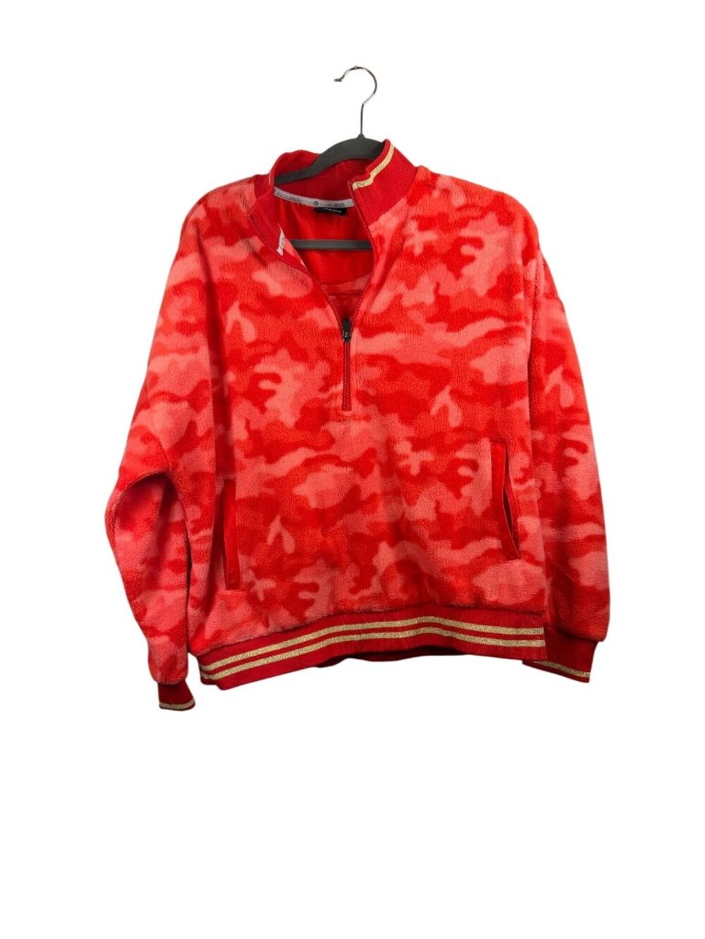 Zelos Red Camo Fleece Quarter-Zip Pullover Sweatshirt Womens 1X